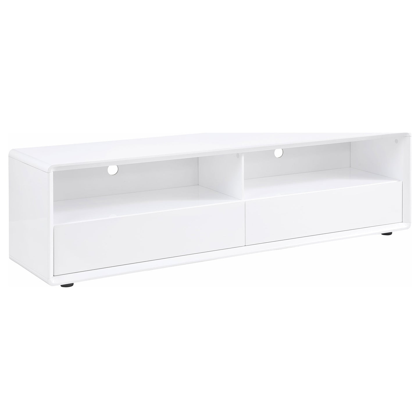Mueble para TV Elkton de 59 pulgadas, madera de ingeniería, con 2 cajones, color mango