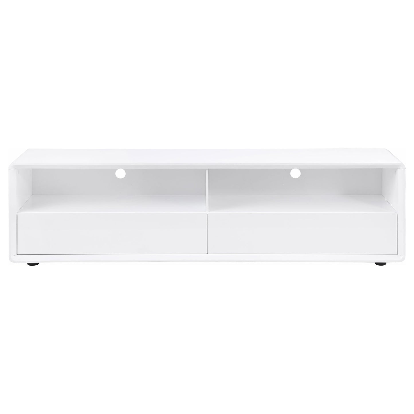 Mueble para TV Elkton de 59 pulgadas, madera de ingeniería, con 2 cajones, color mango