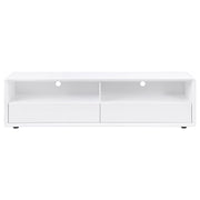 Mueble para TV Elkton de 59 pulgadas, madera de ingeniería, con 2 cajones, color mango