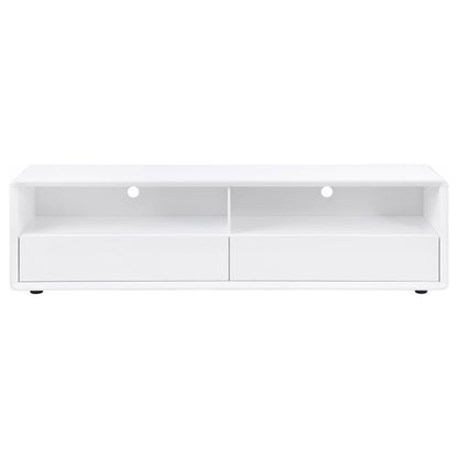 Mueble para TV Elkton de 59 pulgadas, madera de ingeniería, con 2 cajones, color mango