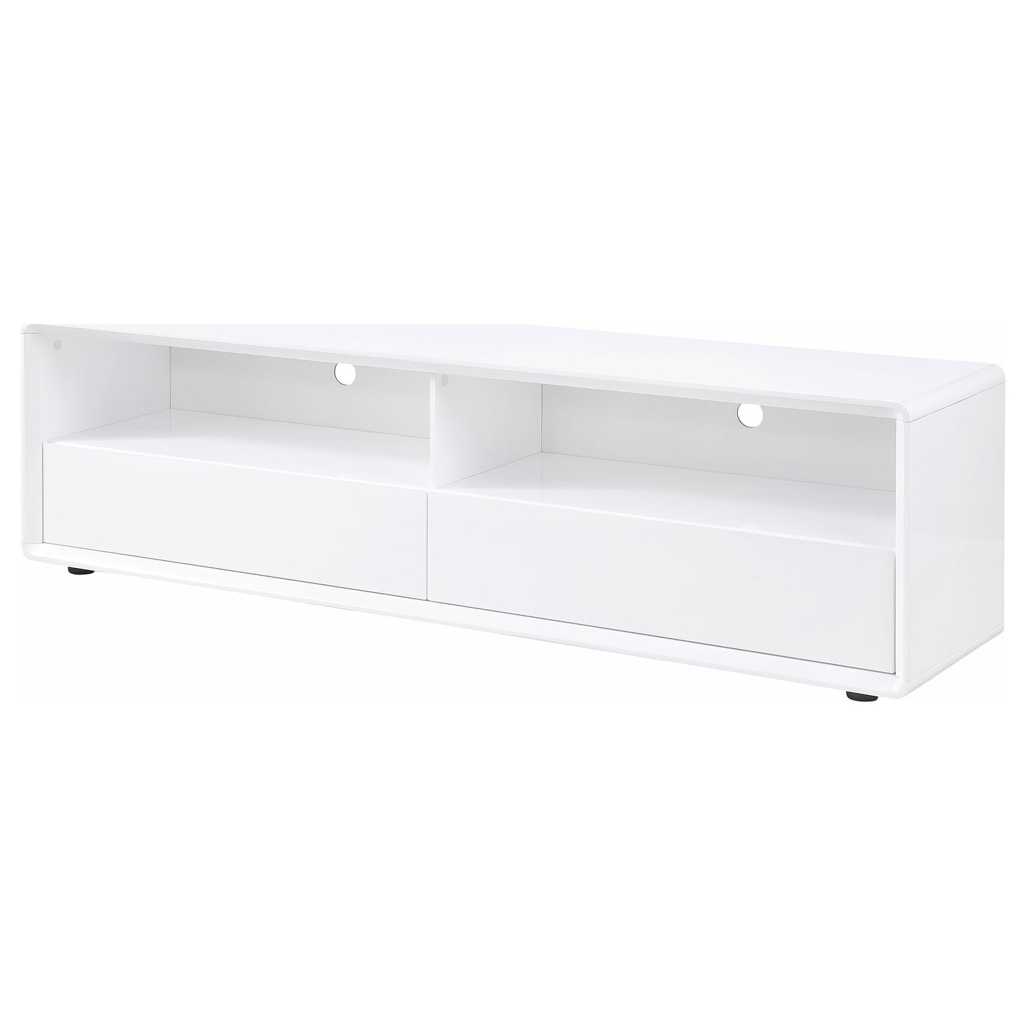Mueble para TV Elkton de 59 pulgadas, madera de ingeniería, con 2 cajones, color mango
