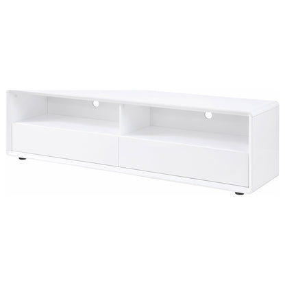 Mueble para TV Elkton de 59 pulgadas, madera de ingeniería, con 2 cajones, color mango