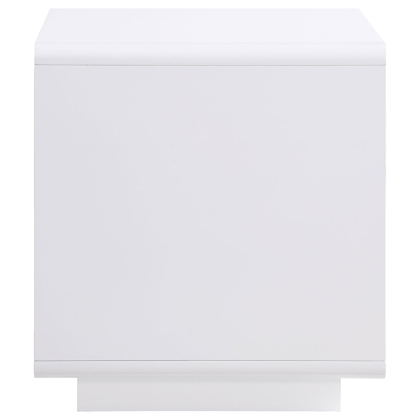 Mesa auxiliar cuadrada Paseo blanca de alto brillo