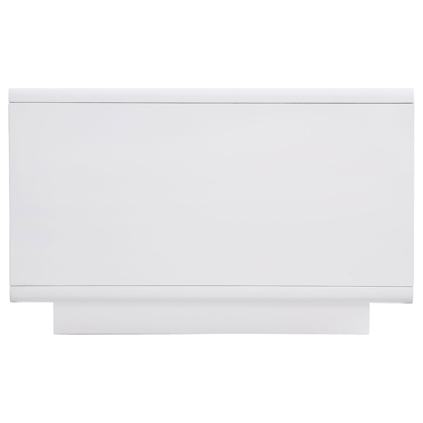 Mesa de centro rectangular para cóctel Paseo, blanca, de alto brillo