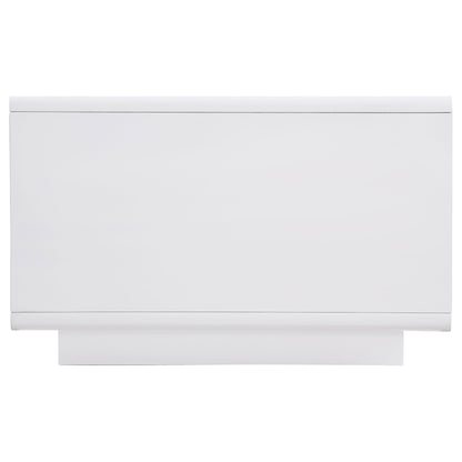 Mesa de centro rectangular para cóctel Paseo, blanca, de alto brillo