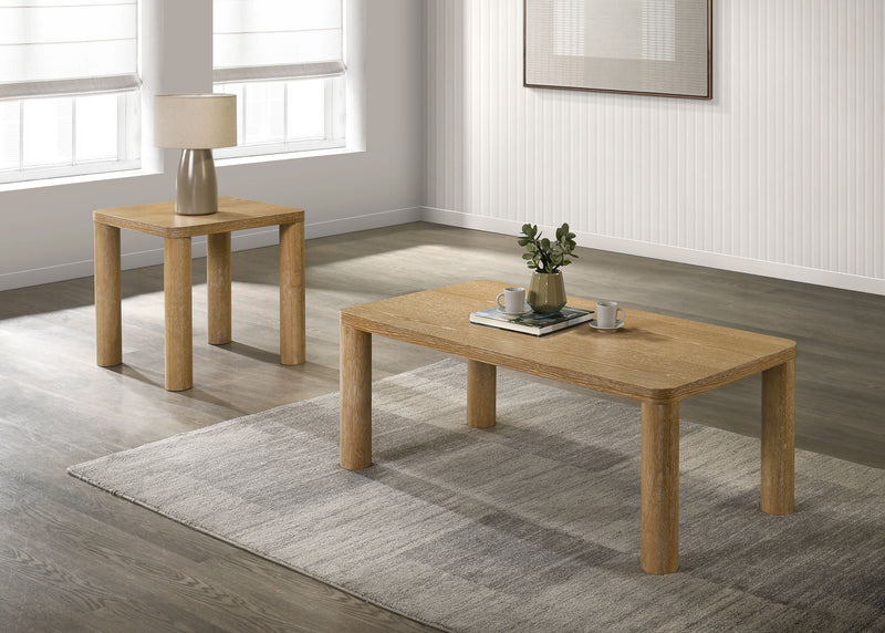 Castlewood Cocktail Coffee Table Set Light Oak
