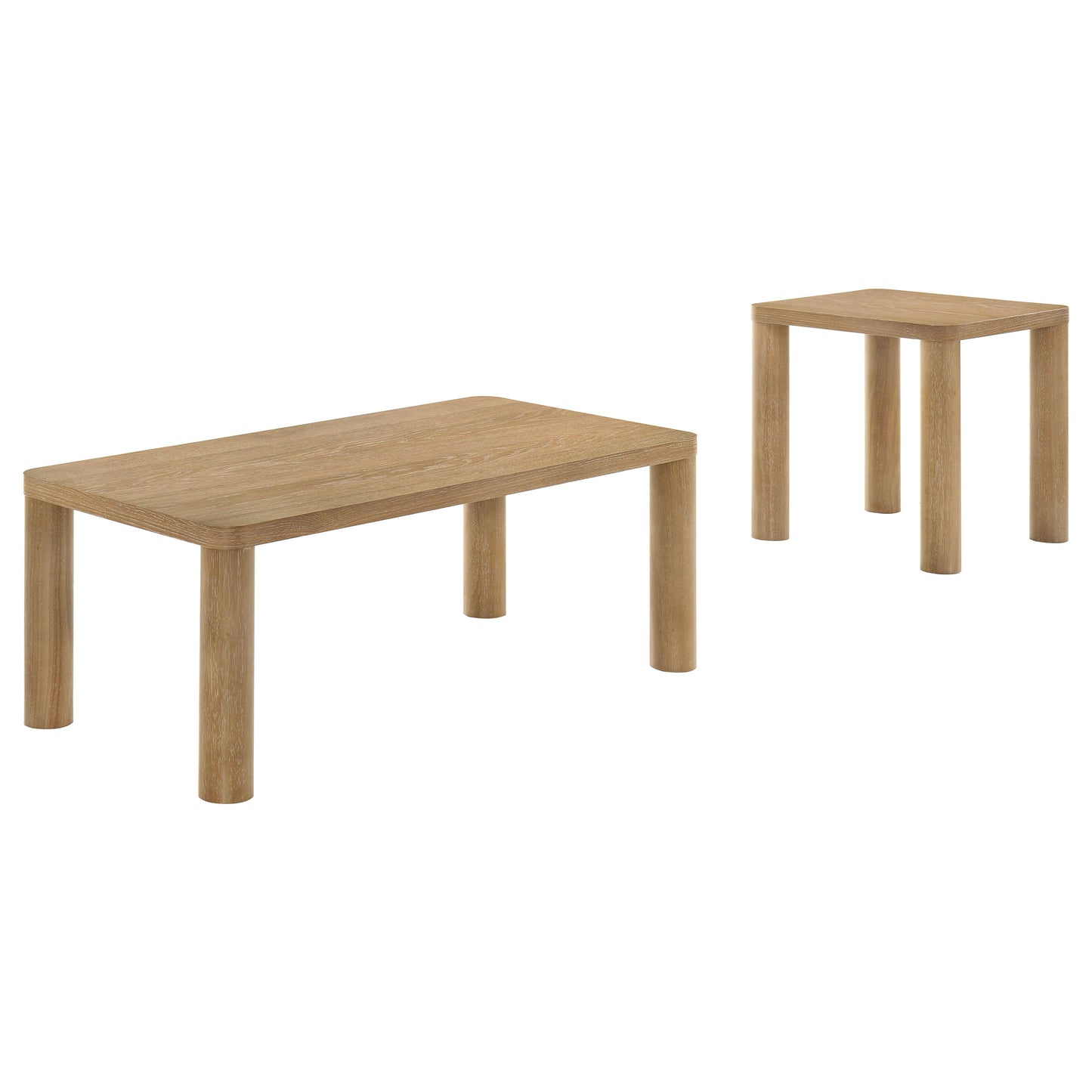 Castlewood Cocktail Coffee Table Set Light Oak