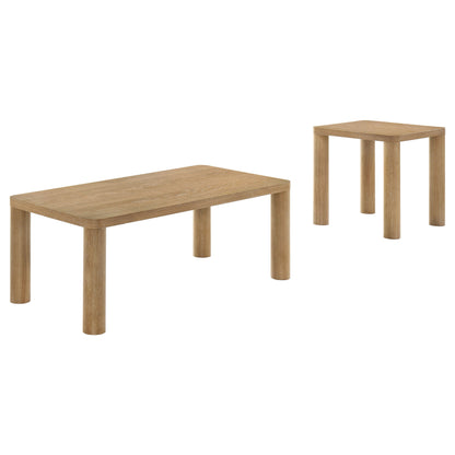 Castlewood Cocktail Coffee Table Set Light Oak