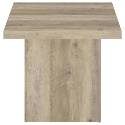 Devar Square Coffee End Table Set Distressed Pine
