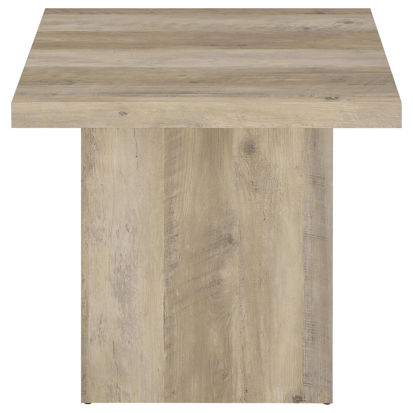Devar Square Coffee End Table Set Distressed Pine
