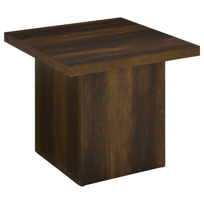 Devar Square Coffee and End Table Set Dark Pine