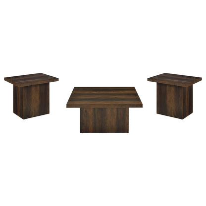 Devar Square Coffee and End Table Set Dark Pine