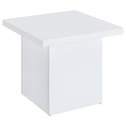 Devar Square Coffee End Table Set White High Gloss