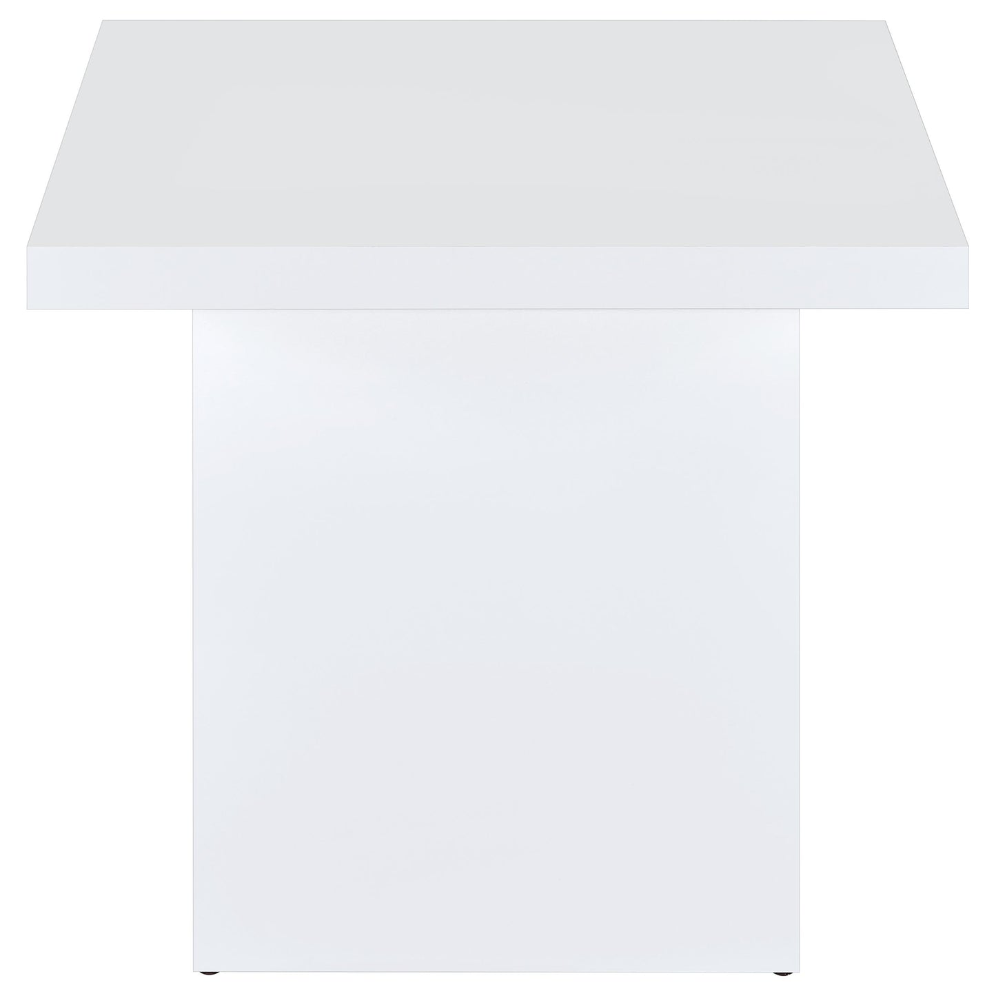 Devar Square Coffee End Table Set White High Gloss