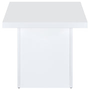 Devar Square Coffee End Table Set White High Gloss