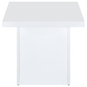 Devar Square Coffee End Table Set White High Gloss