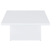 Devar Square Engineered Wood Coffee Table White High Gloss