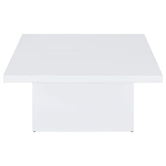 Devar Square Engineered Wood Coffee Table White High Gloss