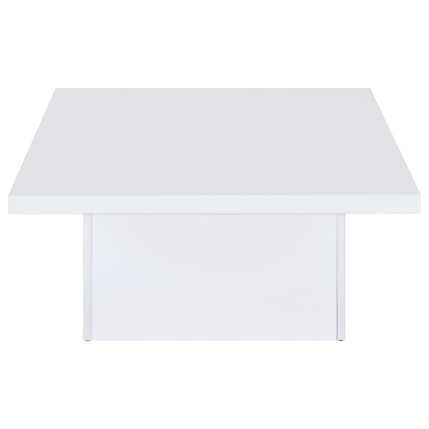Devar Square Engineered Wood Coffee Table White High Gloss