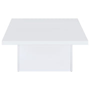 Devar Square Engineered Wood Coffee Table White High Gloss