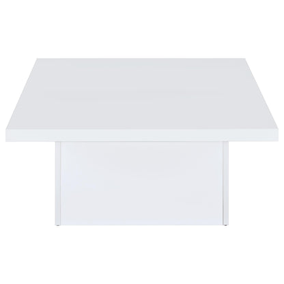 Devar Square Engineered Wood Coffee Table White High Gloss