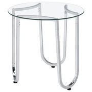 Beller 2-piece Round Tempered Glass Top Coffee Table Set Chrome