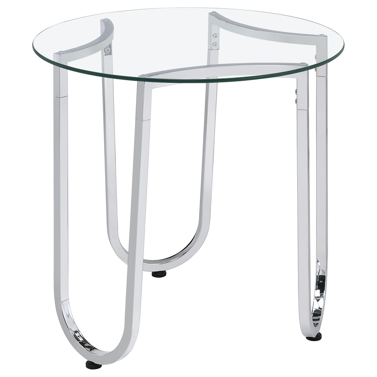 Beller 3-piece Round Tempered Glass Top Coffee Table Set Chrome