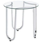 Beller 3-piece Round Tempered Glass Top Coffee Table Set Chrome