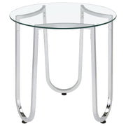 Beller 3-piece Round Tempered Glass Top Coffee Table Set Chrome