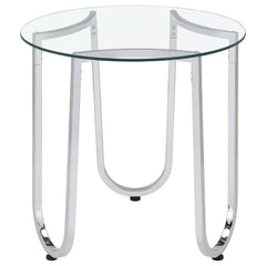 Beller 3-piece Round Tempered Glass Top Coffee Table Set Chrome