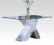 Mesa de comedor Pervis de 60" de largo con tapa de vidrio