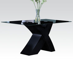 Mesa de comedor Pervis de 60" de largo con tapa de vidrio