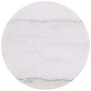 Jason Round White Marble Top Side End Table Greige