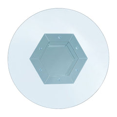 Mesa de comedor Noralie Glam de 132 cm de diámetro con base de pedestal con espejo
