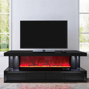 Linx Fireplace TV Stand in Black