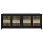 Denison 79-inch 4-door TV Stand Media Console Black
