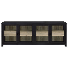 Denison 79-inch 4-door TV Stand Media Console Black