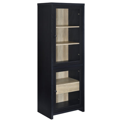Denison 67-inch 2-door Media Tower Storage Cabinet Black