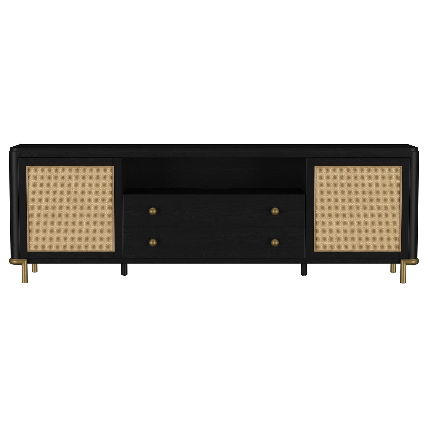 Consola multimedia con soporte para TV de 2 puertas Arini Rattan Cane