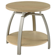 Dacre 2-piece Round Coffee and End Table Set Greige