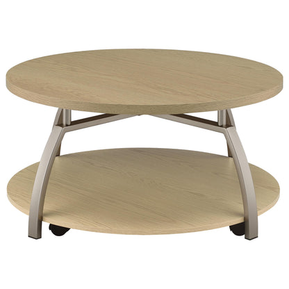 Dacre 2-piece Round Coffee and End Table Set Greige
