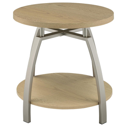 Dacre 3-piece Round Coffee and End Table Set Greige
