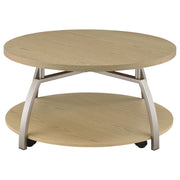 Dacre Round Engineered Wood Top Coffee Table Greige