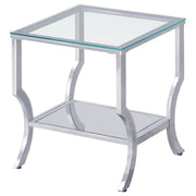Saide Glass Top Coffee and End Table Set Chrome