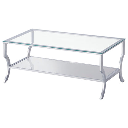 Saide Glass Top Coffee and End Table Set Chrome