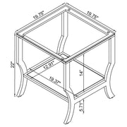 Saide Glass Top Coffee and End Table Set Chrome