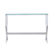 Saide Rectangular Glass Top Entryway Console Table Chrome