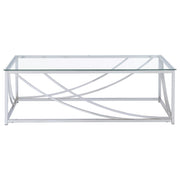 Lille 2-piece Glass Top Coffee And End Table Set Chrome
