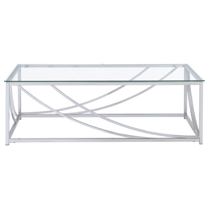 Lille 2-piece Glass Top Coffee And End Table Set Chrome