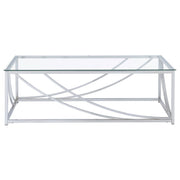 Mesa de centro rectangular de cristal Lille cromada